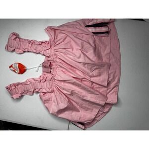 Quiet Culture Take Pause Pink Petal Ruffle Babydoll Top XS QCTPS-3001-01